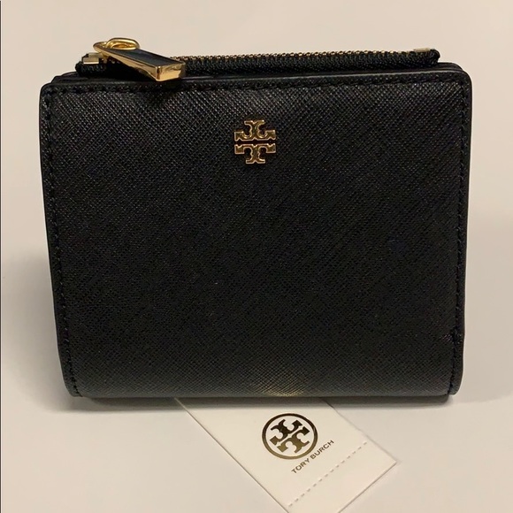 Tory Burch Handbags - Tory Burch Robinson Leather Mini Wallet, Black